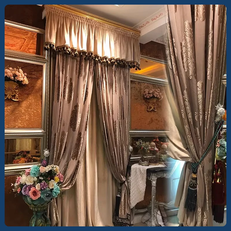 

Curtains 2023 new gauze curtain translucent opaque living room bay window bedroom balcony light luxury French European custome
