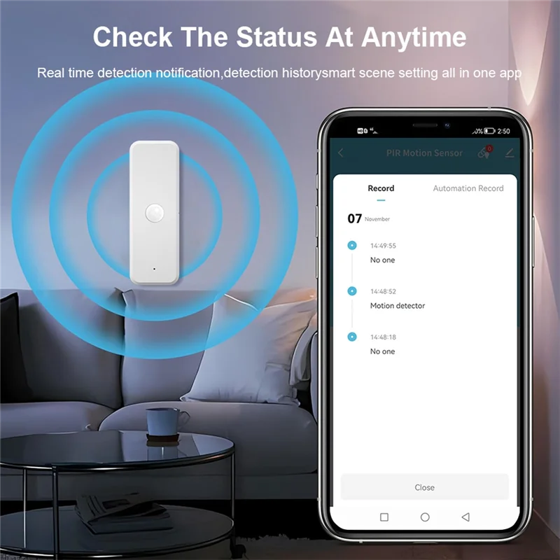 ABUS-Zigbee Sensor Gerak Detektor Gerakan Cerdas Untuk Keamanan Rumah Monitor Jarak Jauh Aplikasi Sensor Gerak Nirkabel