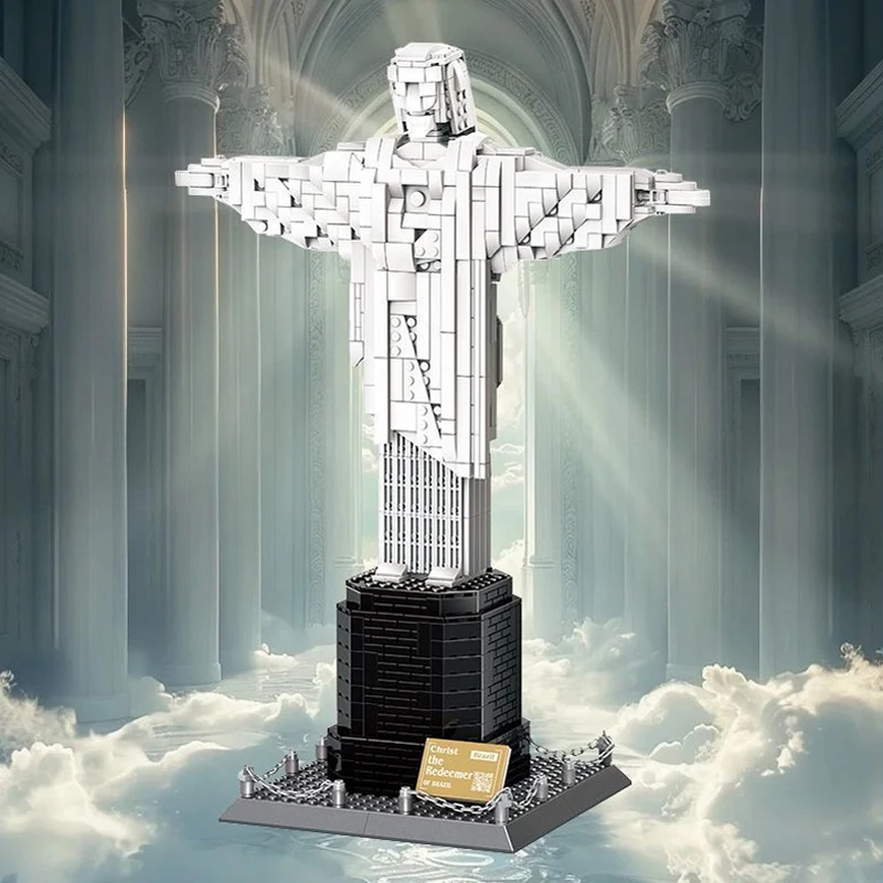 

﻿ Всемирно известный конструктор-статуя «Христос Спаситель» из строительных блоков, развивающая игрушка-украшение, подарок для взрослых, 973 детали