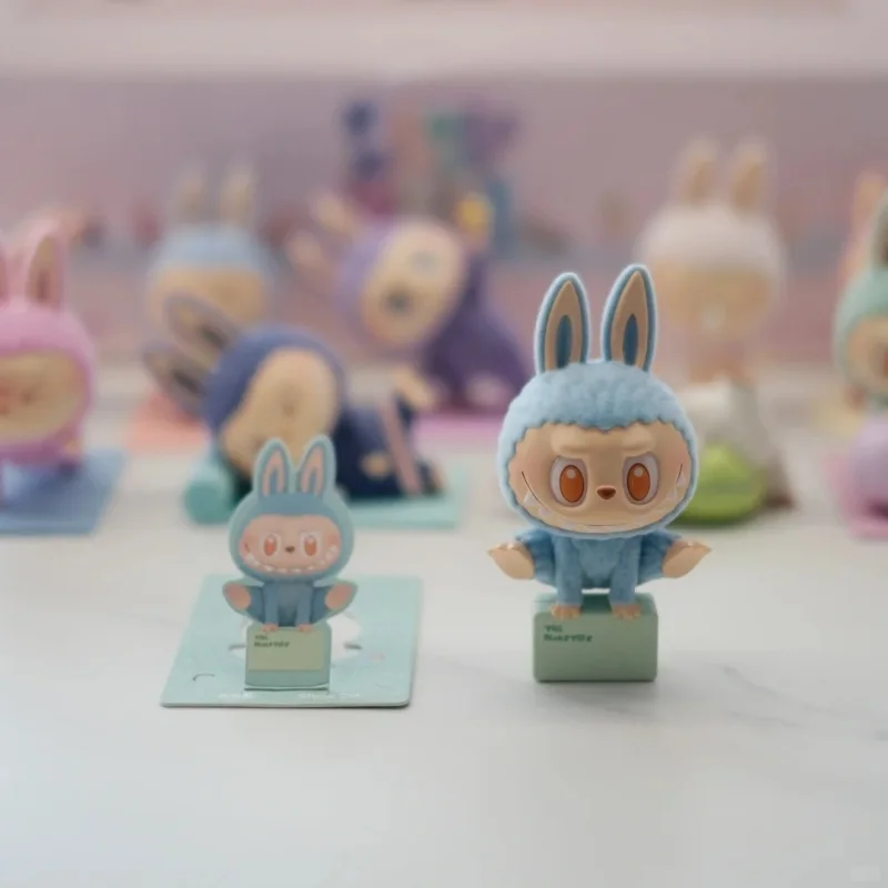 POPMART Resmi Asli Seri The Monsters Labubu Lazy Yoga Kotak Misteri Lucu Buatan Tangan Blind Box Hadiah Kejutan Liburan untuk Wanita
