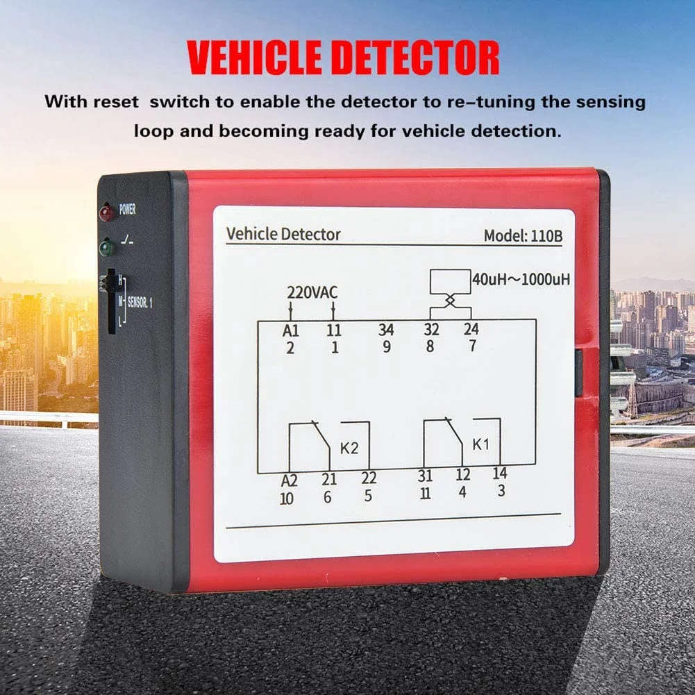 110B Vehicle Detector AC220V Single Channel Inductive Vehicle Loop Detector For Car Parking Lot Access Control