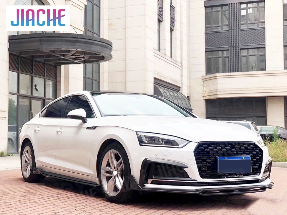 

JCYECF 2 шт./компл. автомобильный бампер из углеродного волокна, боковые юбки, удлинитель фартука для кузова, защита губ для Audi A5 Sline S5 RS5, Стайлинг автомобиля FRP