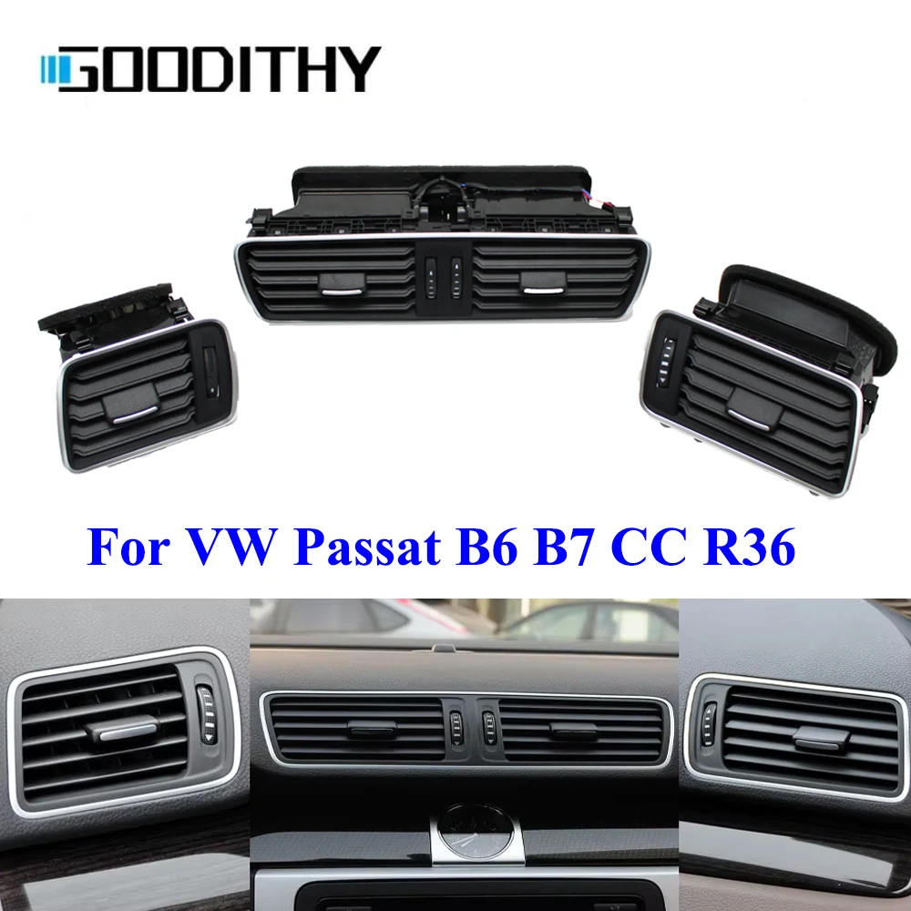 

LHD Car Black Air Conditioning Left Right Central AC Vent Outlet Assembly For VW Passat B6 B7 CC R36 3AD819728A,3AD819701A