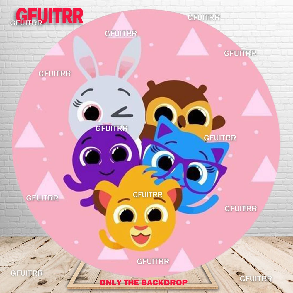 Bolofofos صورة خلفية دائرة التصوير خلفية الاطفال حفلة عيد ميلاد ديكور الكرتون جولة غطاء الديكور استحمام الطفل