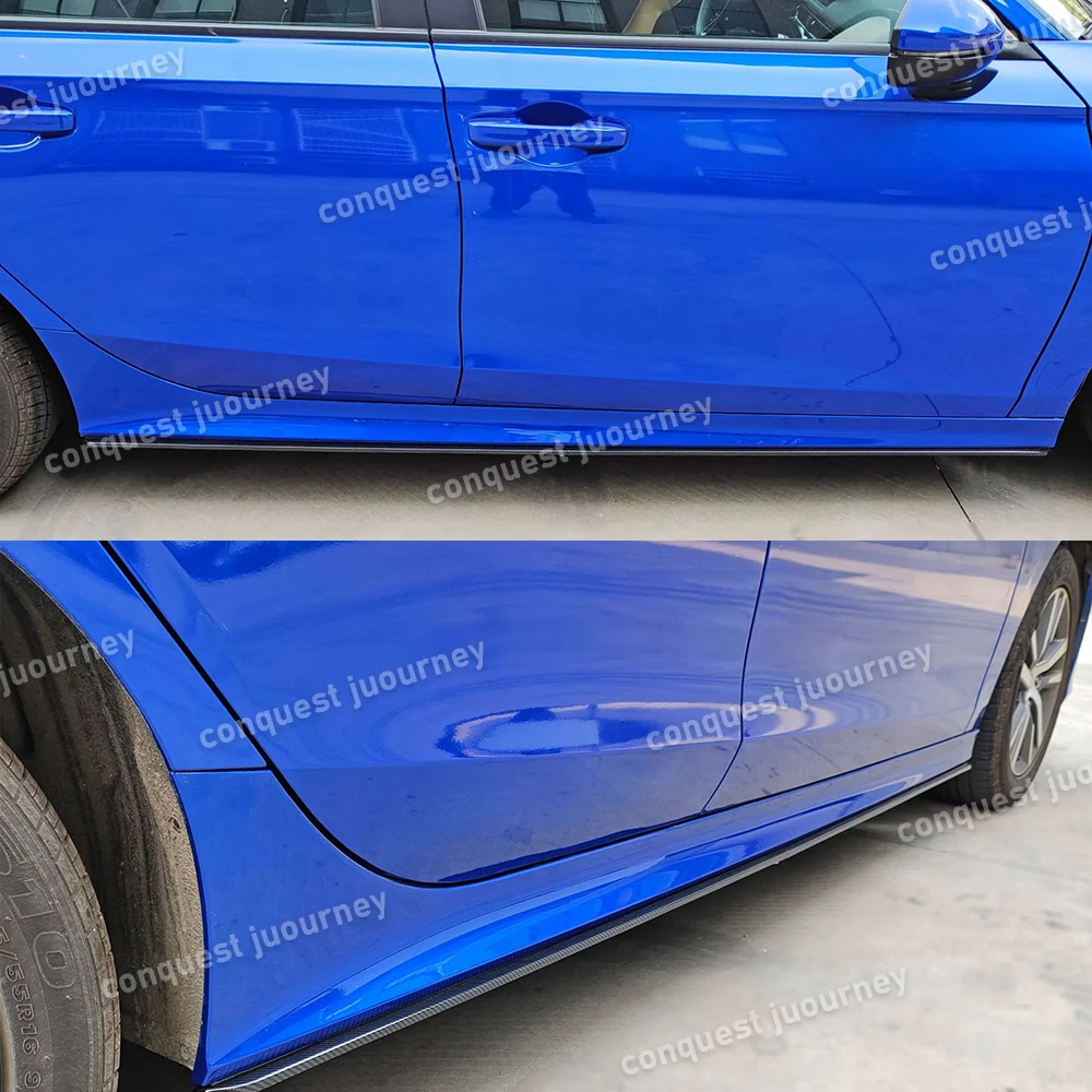 4 قطعة MC الجانب تنورة لهوندا سيفيك 2022 + Gen 11th لامع أسود الرياضة طقم الجسم الجانب سبويلر اكسسوارات السيارات تحديث السيارة #3