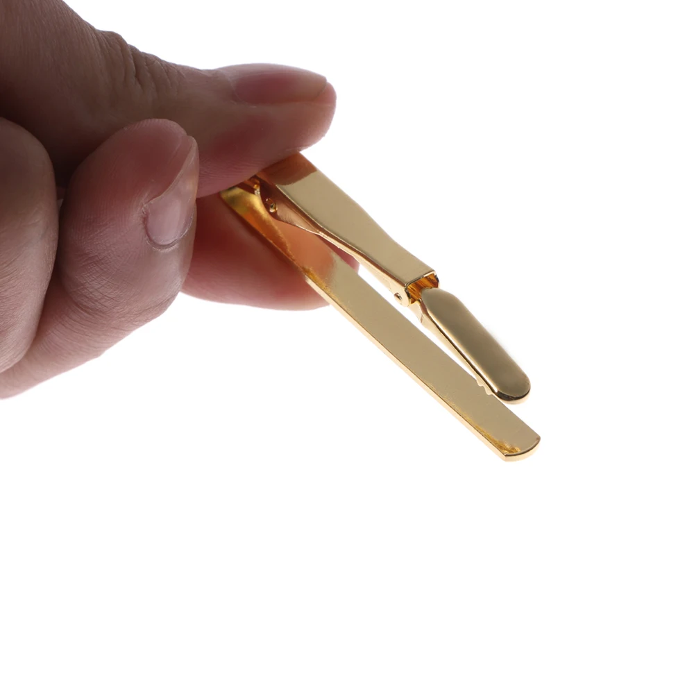 Fashion Men Metal Silver Gold Simple Necktie Tie Bar Clasp Clip Clamp Pin
