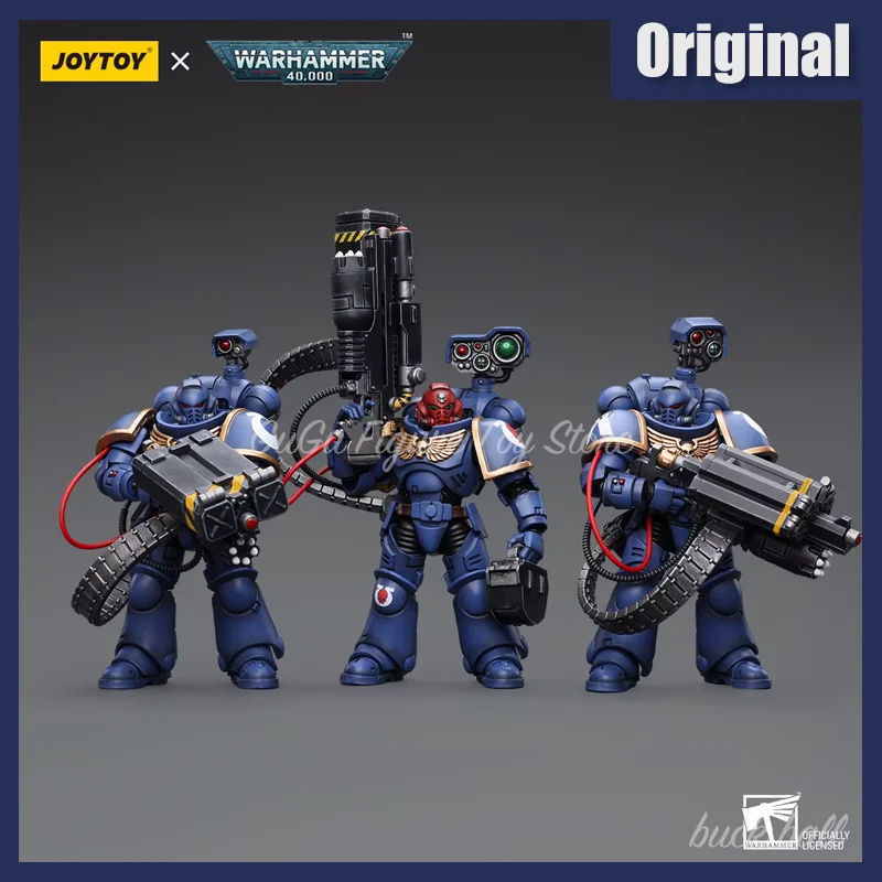 JOYTOY Warhammer 40k 1/18 figurka Ultramarines rozlutowywanie morskie z Castellanem wyrzutnia Model lalki zbieraj zabawkę świąteczny prezent