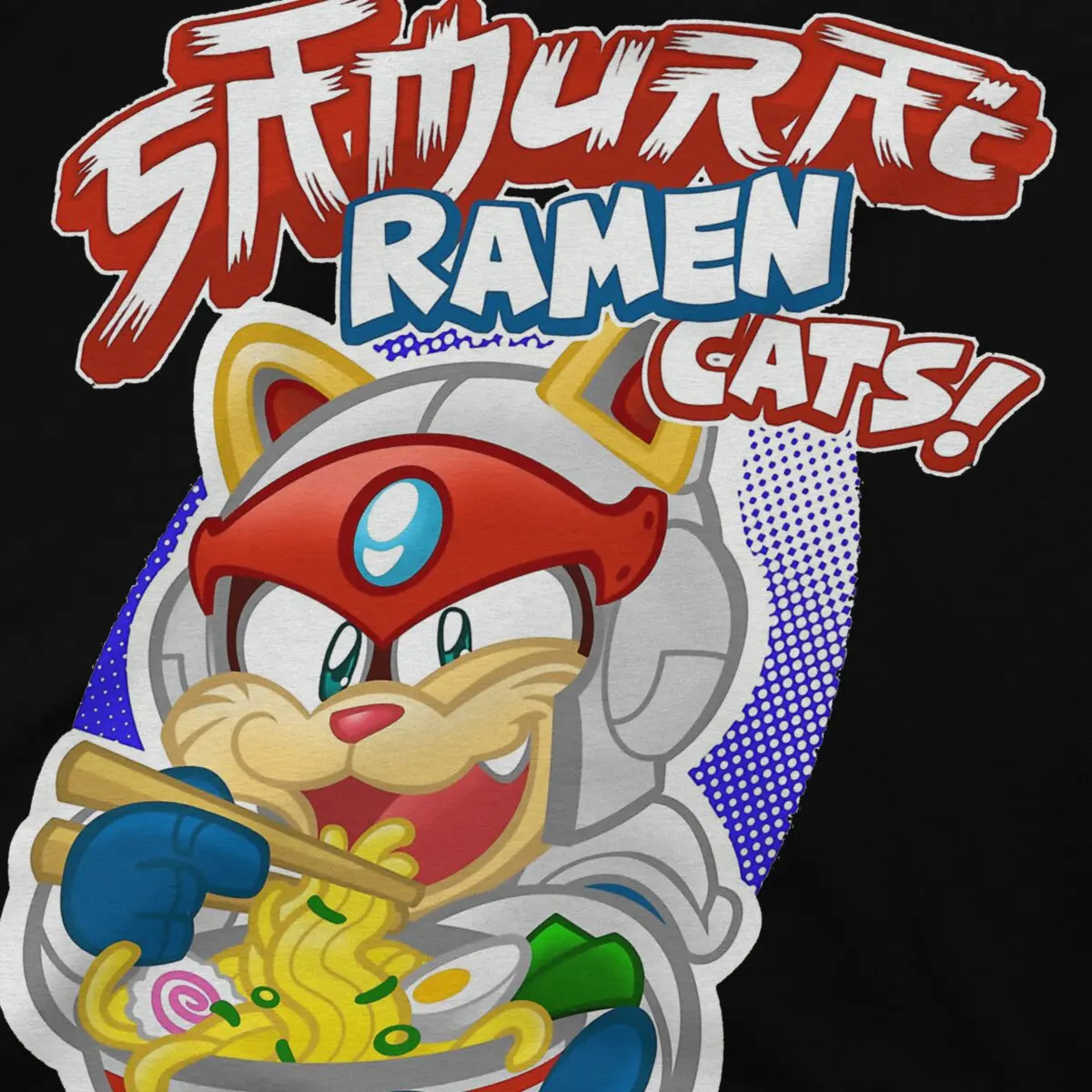 Samurai Pizza Cats Ramen Cats T Shirt Harajuku Alternative Men\'s Tshirt Polyester Short Sleeve