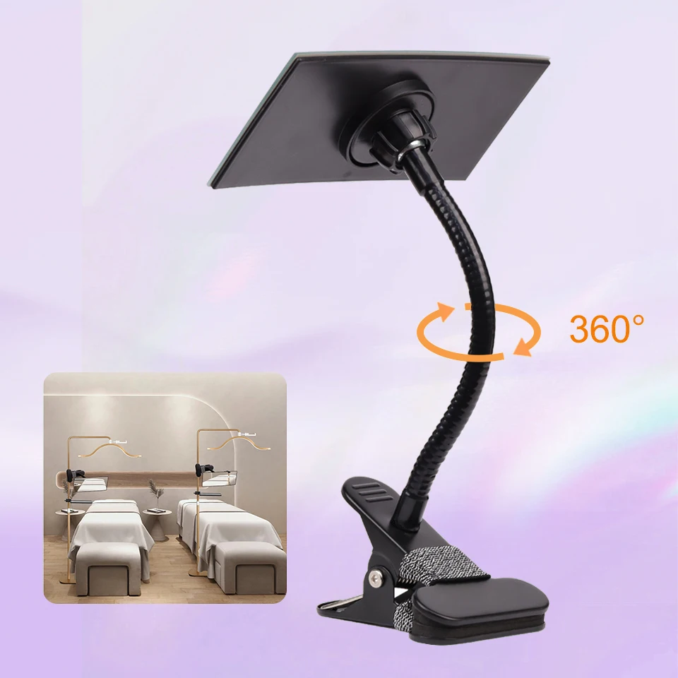 360° Rotating Clip-on Mirror for Salon Moonlight Flexible Mirrors Clip on Computer Desk Office Security Rearview Makeup Mirror