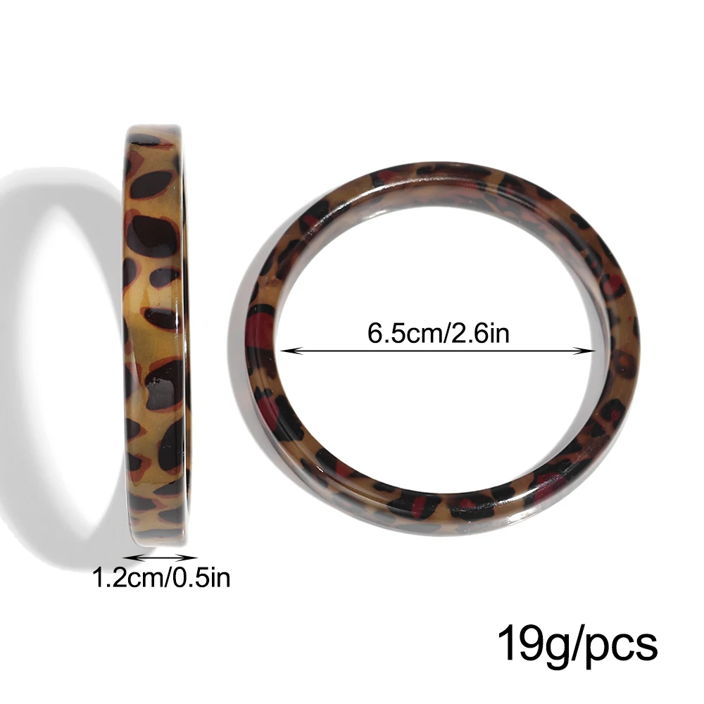 Vintage Leopard Runde Harz Armreif Armbänder für Frauen Acryl Geometrische Leopard Print Manschette Armreifen 2026 Mode Schmuck – Detail 2