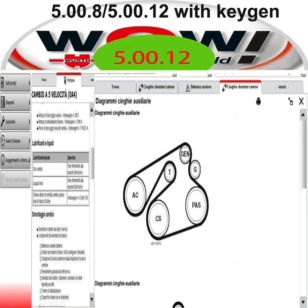 

2024 Latest W-ur-th WOW V5.00.12 WOW 5.00.8 R2 Car Software Multi-languages with Keygen For Tcs Multi-diag Cars Diagnostic Tool