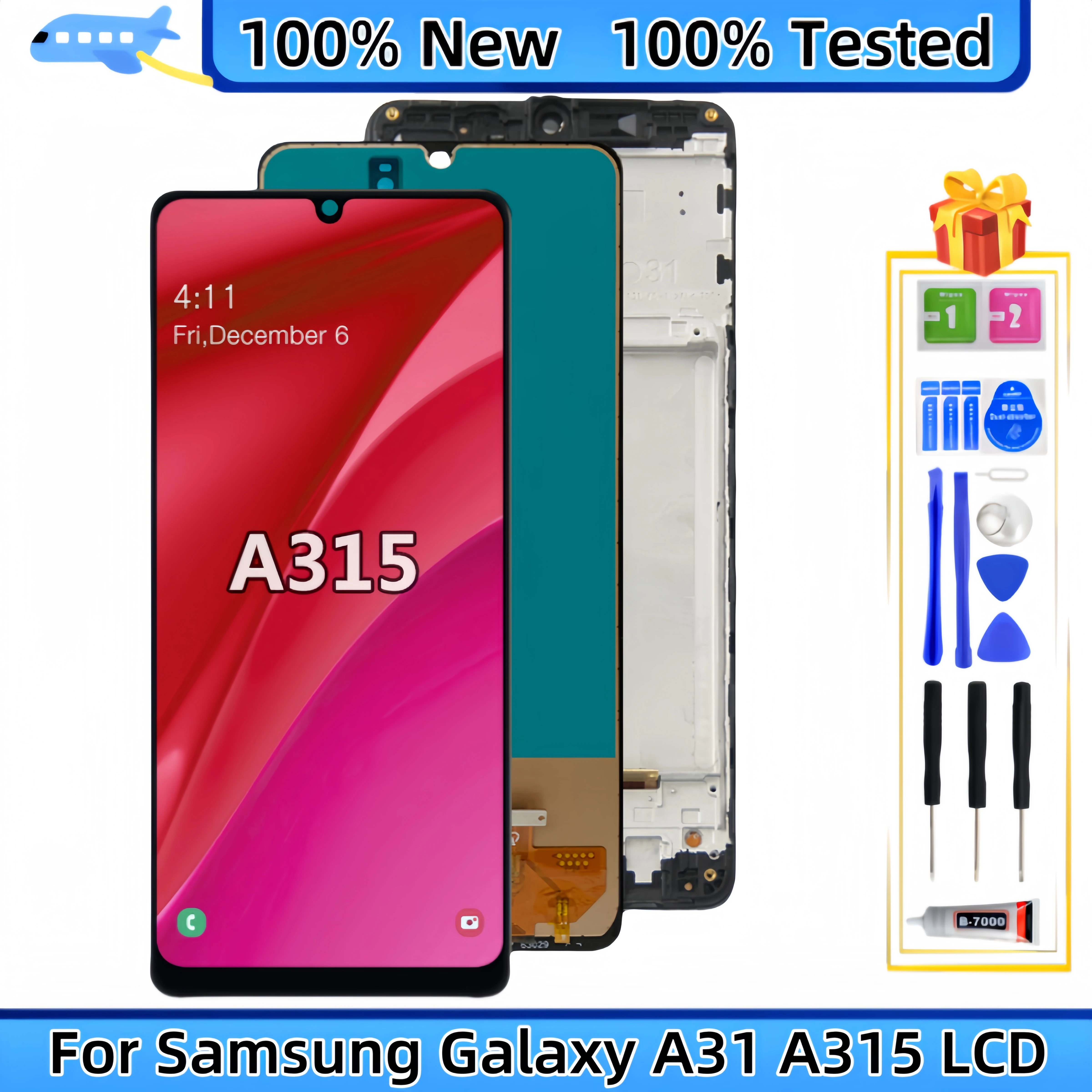 

LCD Display Touch Screen Digitizer Assembly Replacement, Fit for Samsung Galaxy A31, SM-A315F, SM-A315F/DS, SM-A315G, SM-A315G,