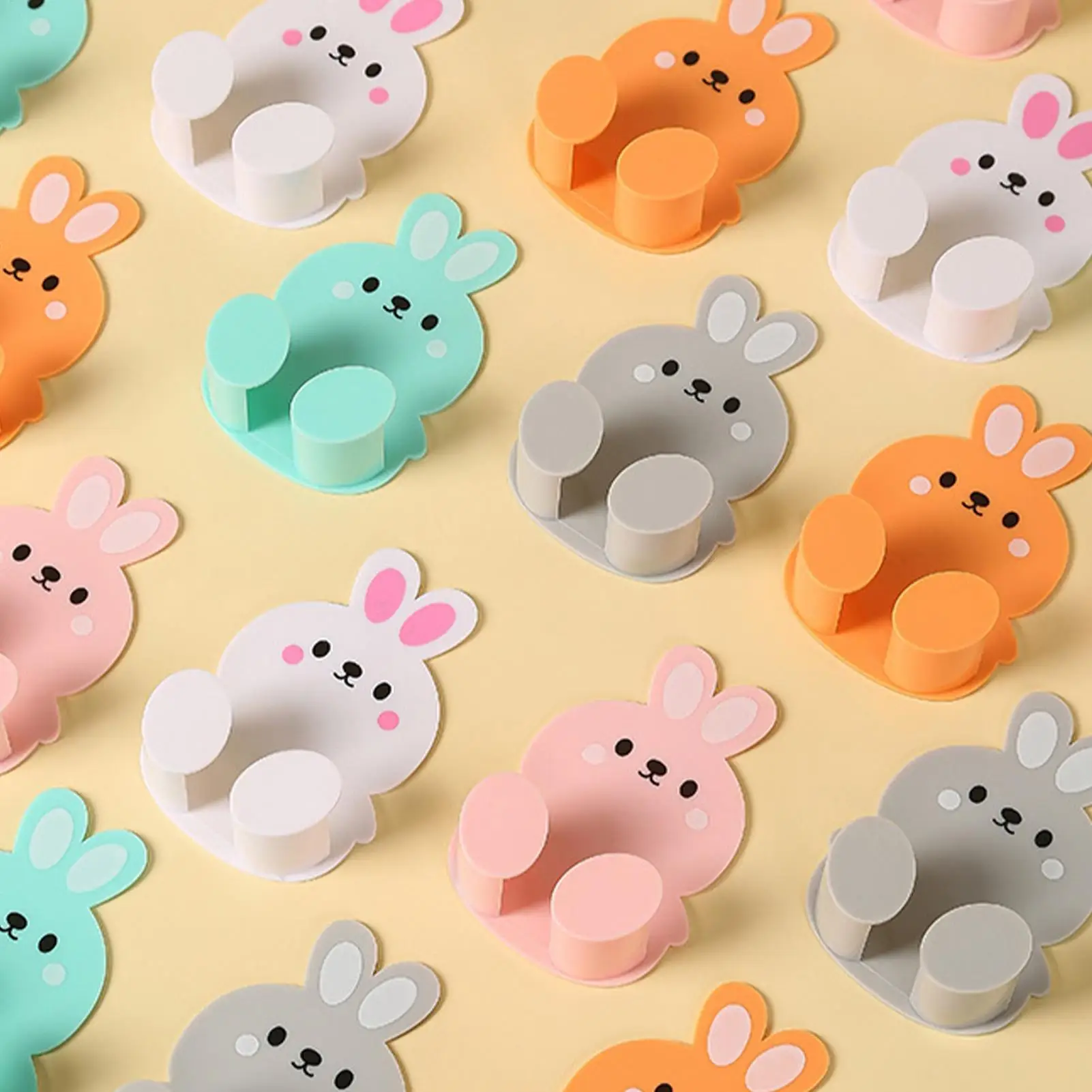 الأرنب جدار السنانير لطيف شماعات الحائط دون الأظافر جدار لاصق المطبخ المنظم رف الهاتف المحمول شحن حامل جدار ديكور هوك #1