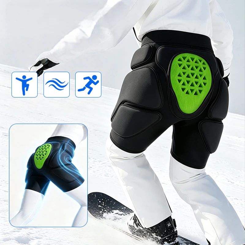 Ski Snowboard Protective Gear Set Shock Pad Hip Guard Shorts Knee Pads Anti-Fall for Skiing Skating Men Women Sport Protector