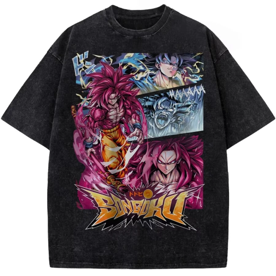 

2026 Dragon Ball Goku Ultra Instinct Vintage Washed Cotton T Shirt Unisex Casual Anime Graphic Print Tee for Men Women