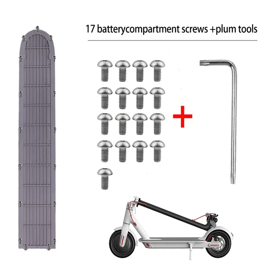 Untere Batterie Abdeckung Montage Teile Für Xiaomi M365 Elektrische Roller Silikon Fuß Pad Kit 17PCS Untere Batterie Abdeckung Schrauben – Detail 11