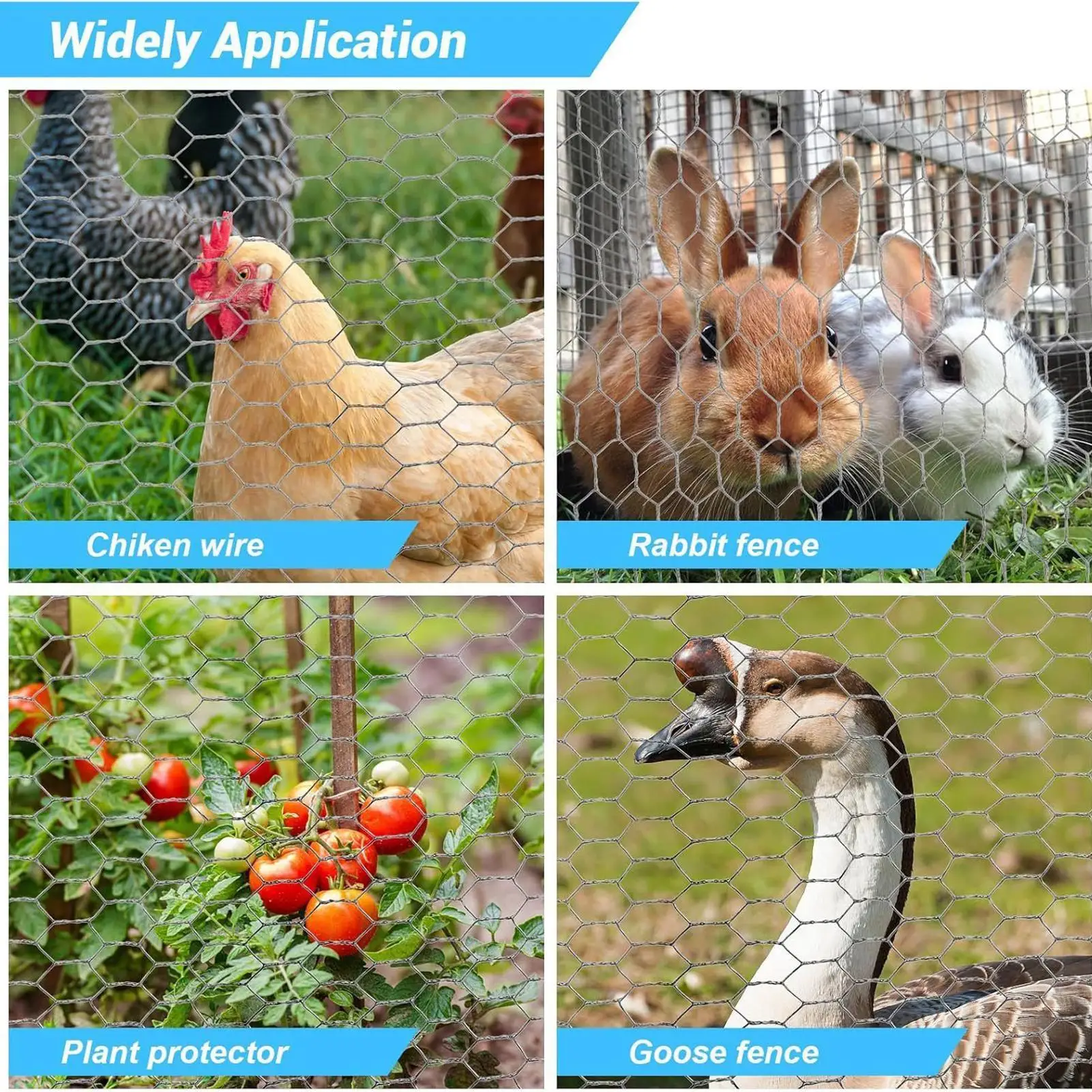 

Ограждение из куриной проволоки, сверхмощный шестиугольный барьер, цветочный забор из куриной проволоки для поделок, домашних животных, деревьев, утиных курятника, сада