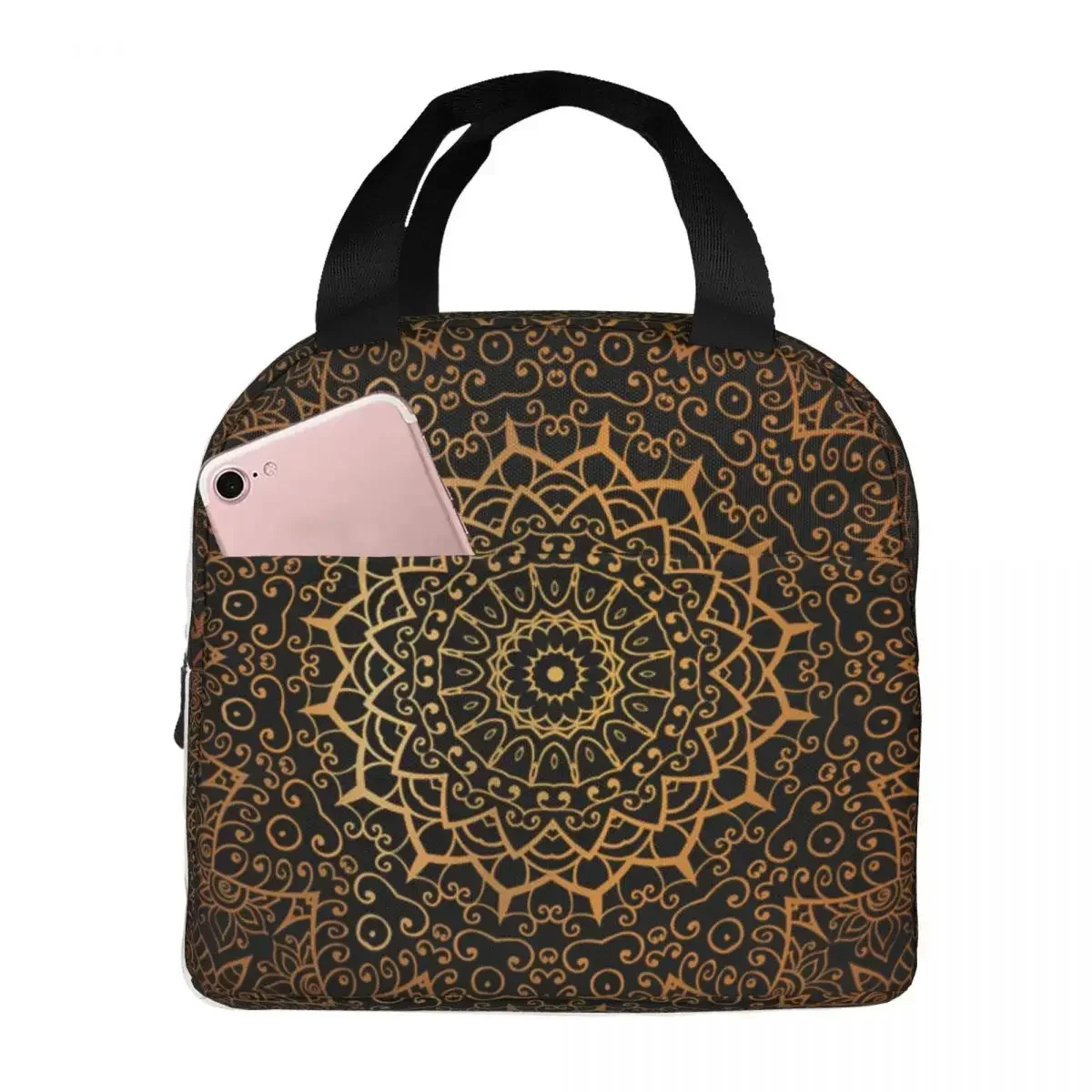 Bohemian Mandala Lunch Bags Portable Insulated Oxford Cooler Boho Indian Thermal Cold Food Picnic Work Lunch Box for Women Girl