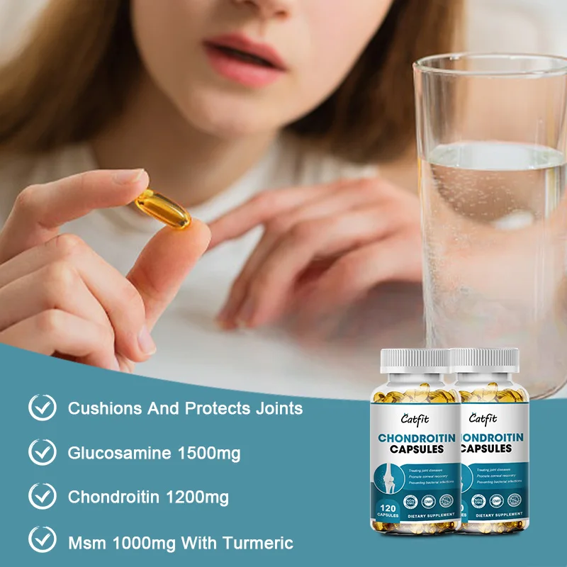 Capsules de Glucosamine ChonLevitin pour le soutien articulaire et le complexe de santé avec optiMSM supplémentaire et peptides de collagène pour la peau des cheveux N64.