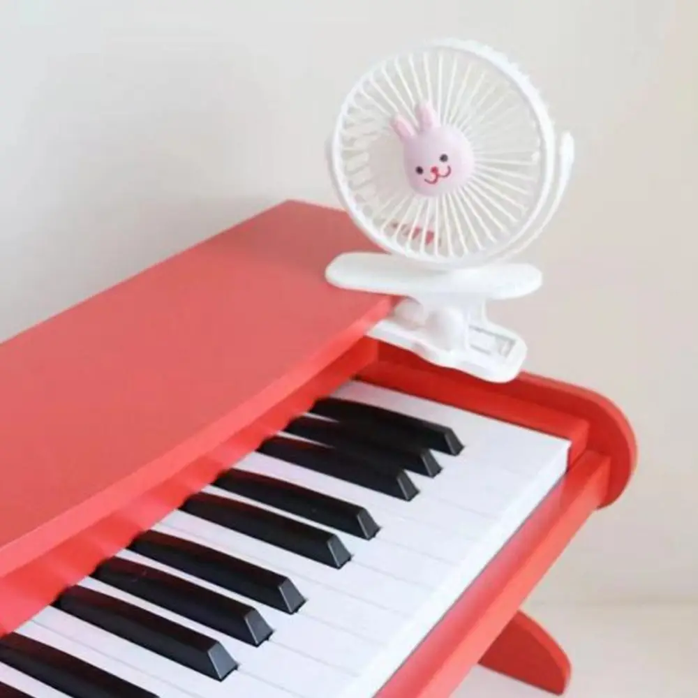 

Cartoon Baby's Cart Fan Cute Bear Rabbit Portable Baby Stroller Fan USB Rechargeable 3 Fan-blades Private Desk Fan Baby Stroller