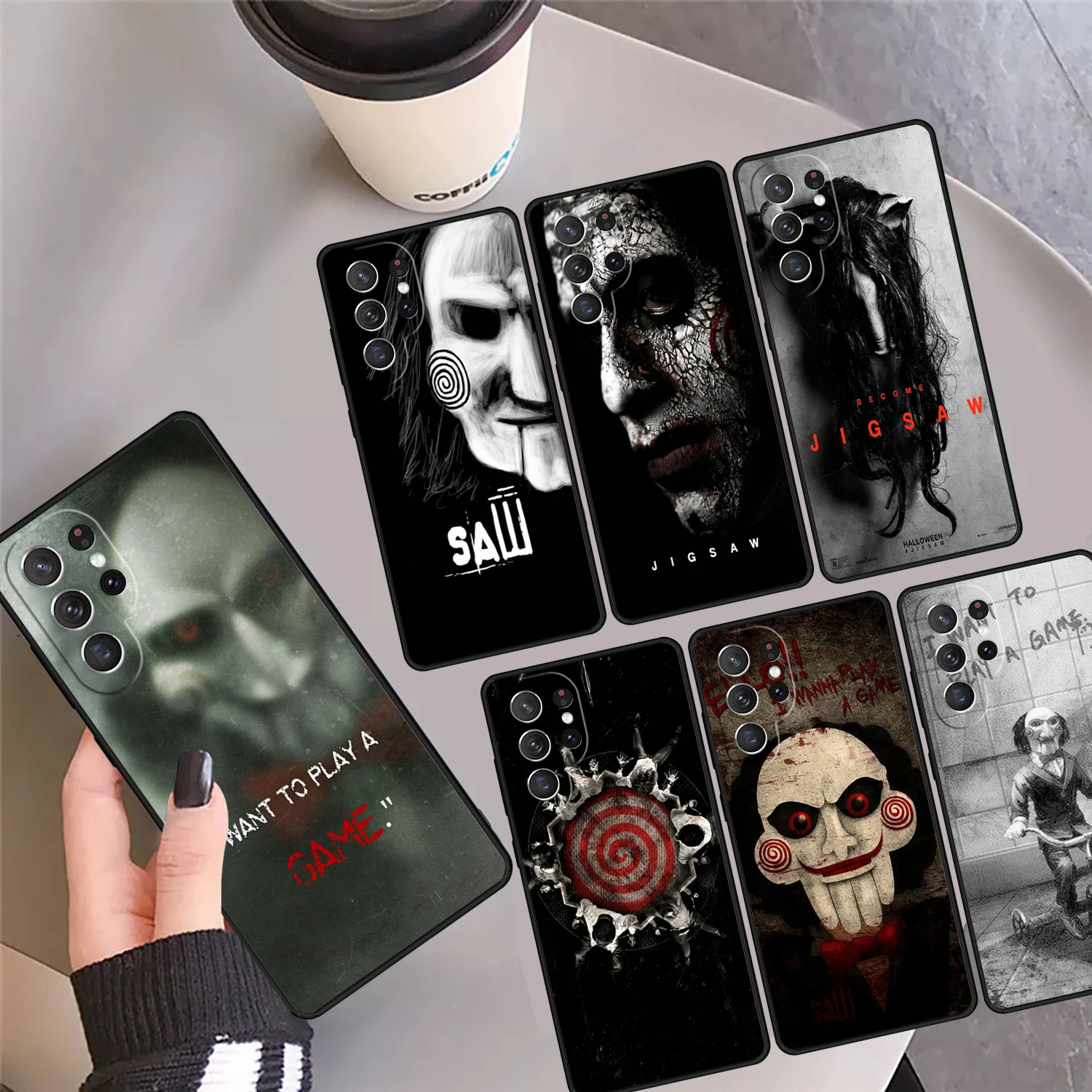 Jigsaw Saw Phone Case Cover Coque For Samsung Galaxy S24 Ultra 23 S22 Plus S21 FE S20 S8 S9 S10 Note 10 Pro Note 20 Ultra