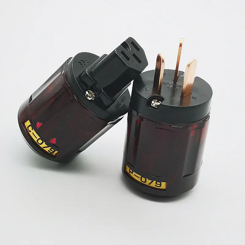 P-079 C-079 Purple Copper National Standard Power Plug for High-Power Audio Power Supply Cable End Connector