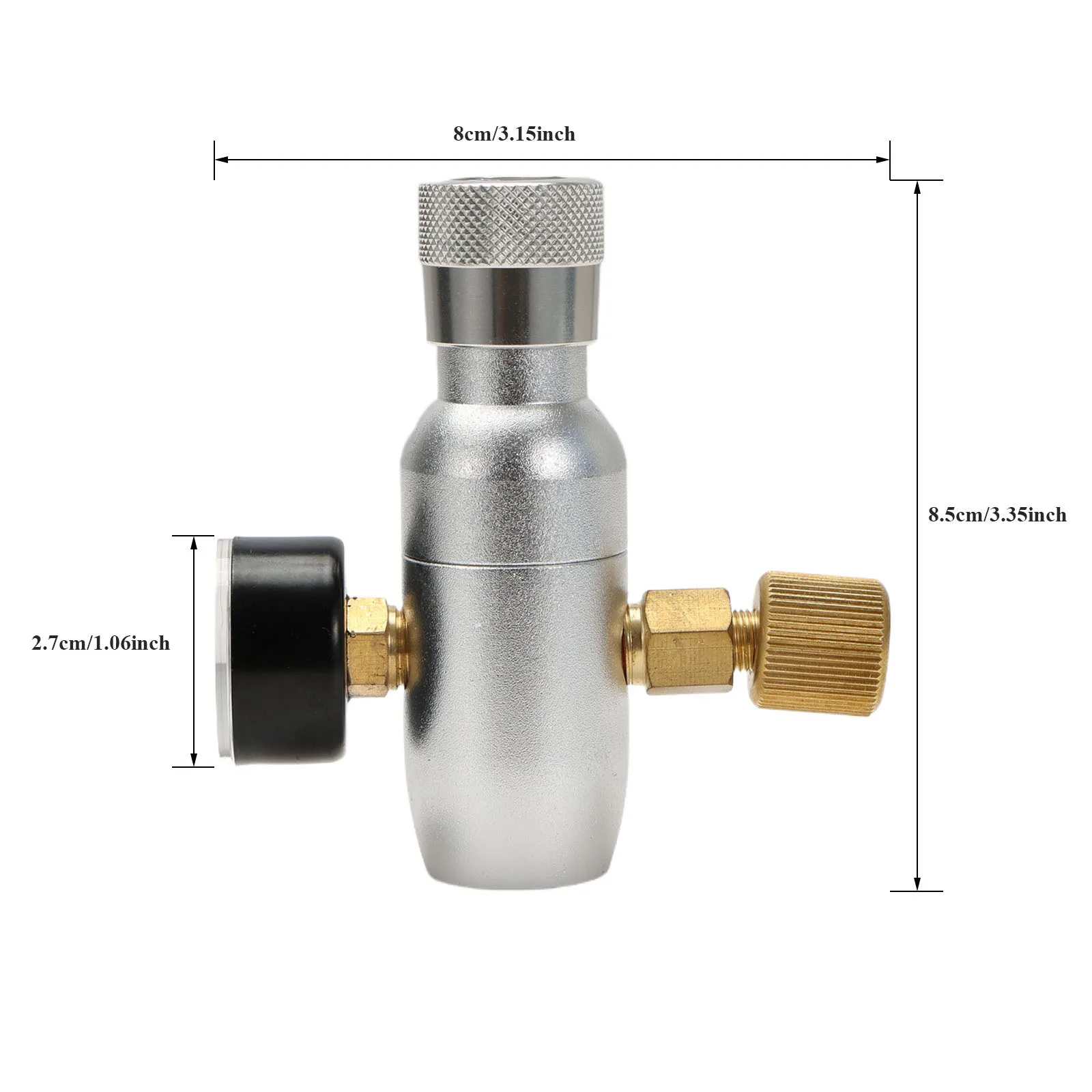 Homebrew Kegging Premium Regulated Compact CO2 Charger 60/150 psi  3/8-24UNF Portable Kegging Co2 Regulator