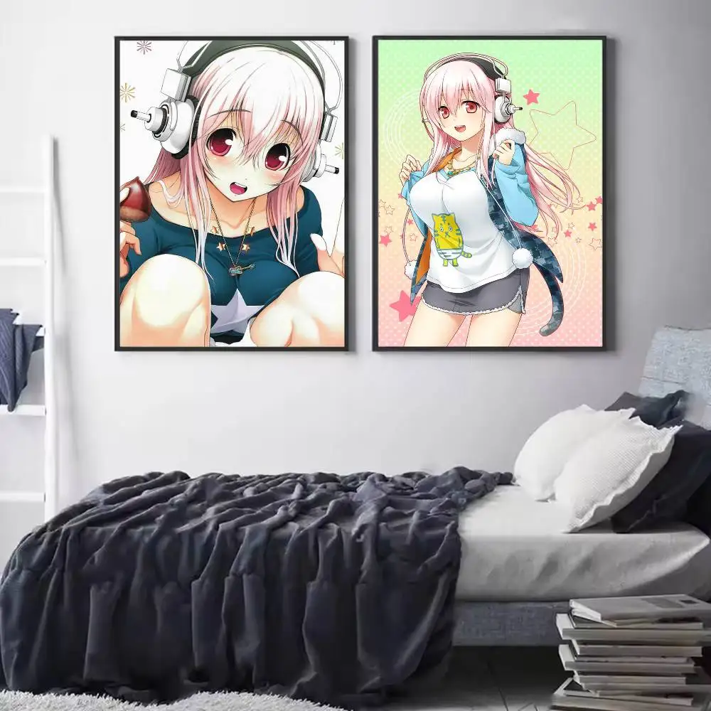S-Super S-Sonico Poster Versatile HD Waterproof Wall Art Self-Adhesive Decor for Any Space Ideal Gift