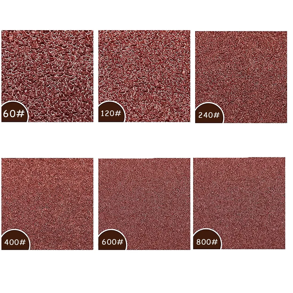 Mini gancio e anello per carta vetrata a mano fai-da-te da 3,5 x 1 pollice assortiti grana 60-800 1/31/61/121 pezzi per lucidare e levigare metallo auto legno