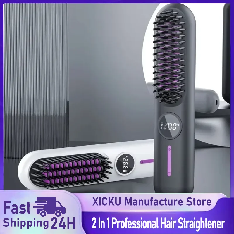 

Electric Hot Comb Multifunctional Straight Hair Straightener Comb Negative Ion Anti-Scalding Styling Tool Straightening Brush