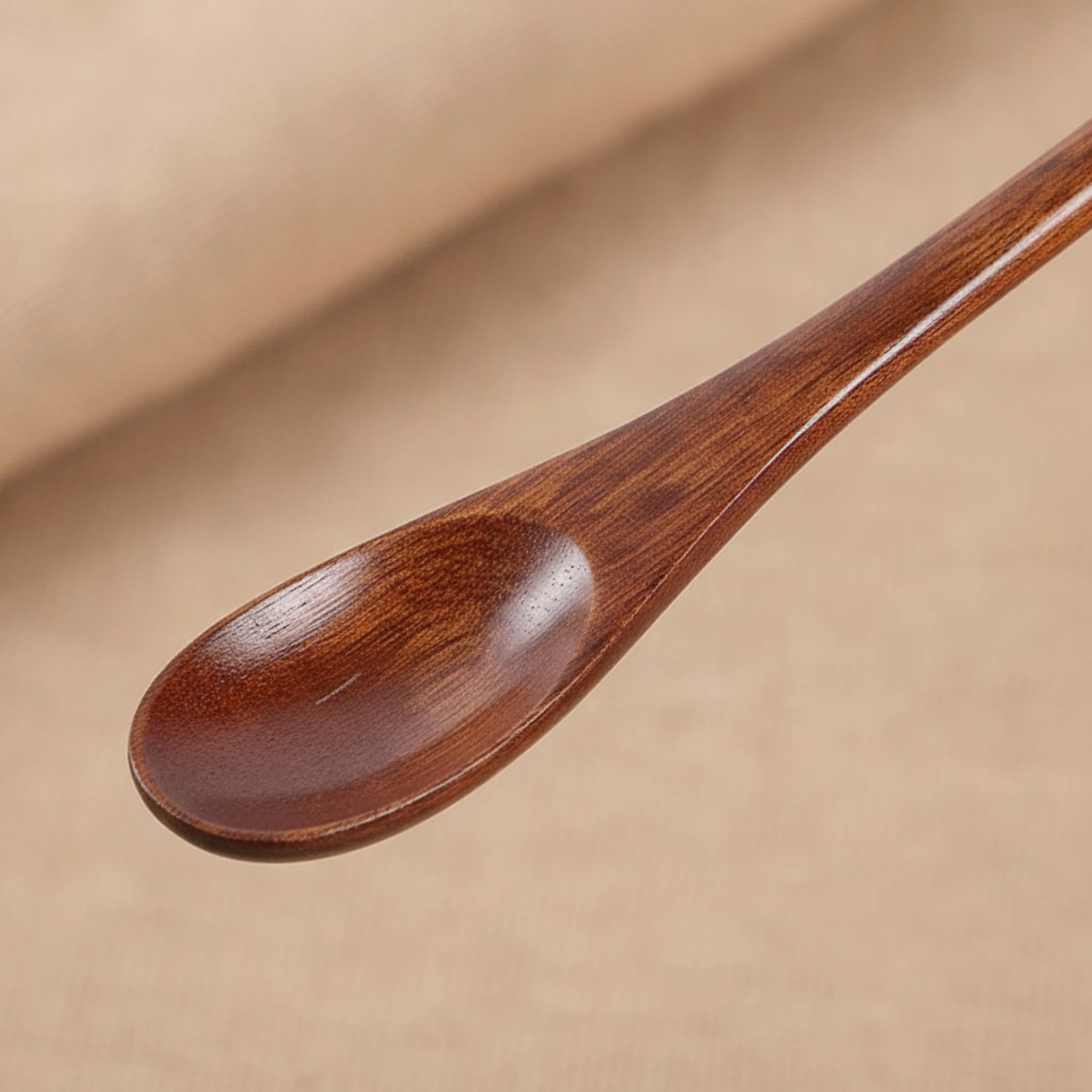 Wooden Stirring Spoon Taste-Neutral Wooden Spoon with Long Handle Smooth Finish Comfortable Grip for Tall Mugs