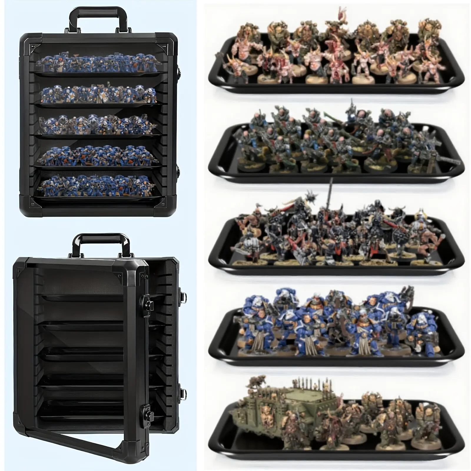 Aluminum Alloy Transportation Box, Suitable for Warhammer/Soldier/Board Game Storage Box, Miniature Model Storage Box