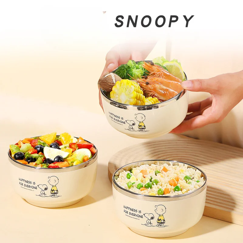 

Snoopy Children's Rice Bowl 304 Stainless Steel Household 2024 New High-looking and Cute Children's Adult Bowl