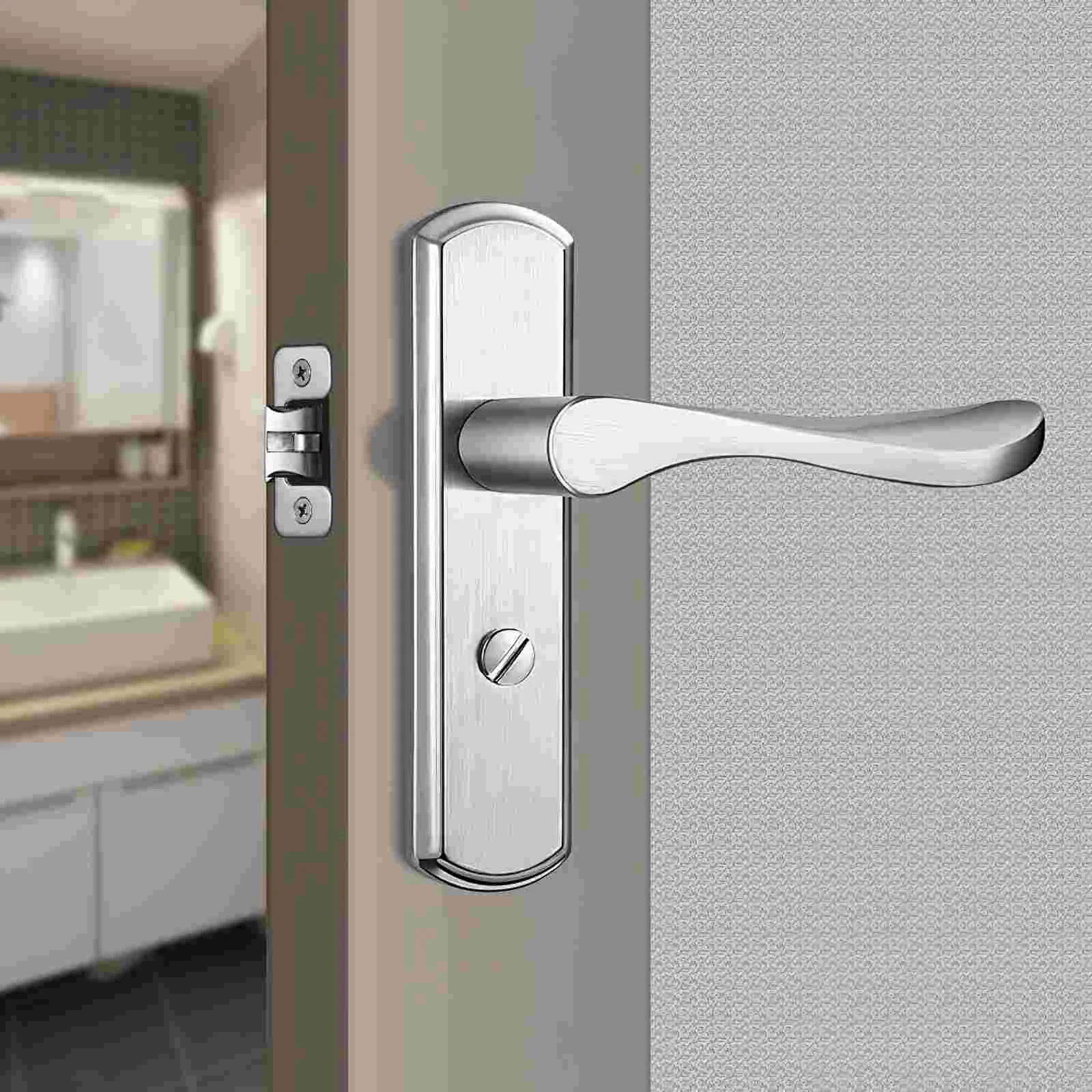 Tür schlag platte Füll klappe Schloss Tor verriegelung Riegel Installation ssatz Silber Edelstahl knopf