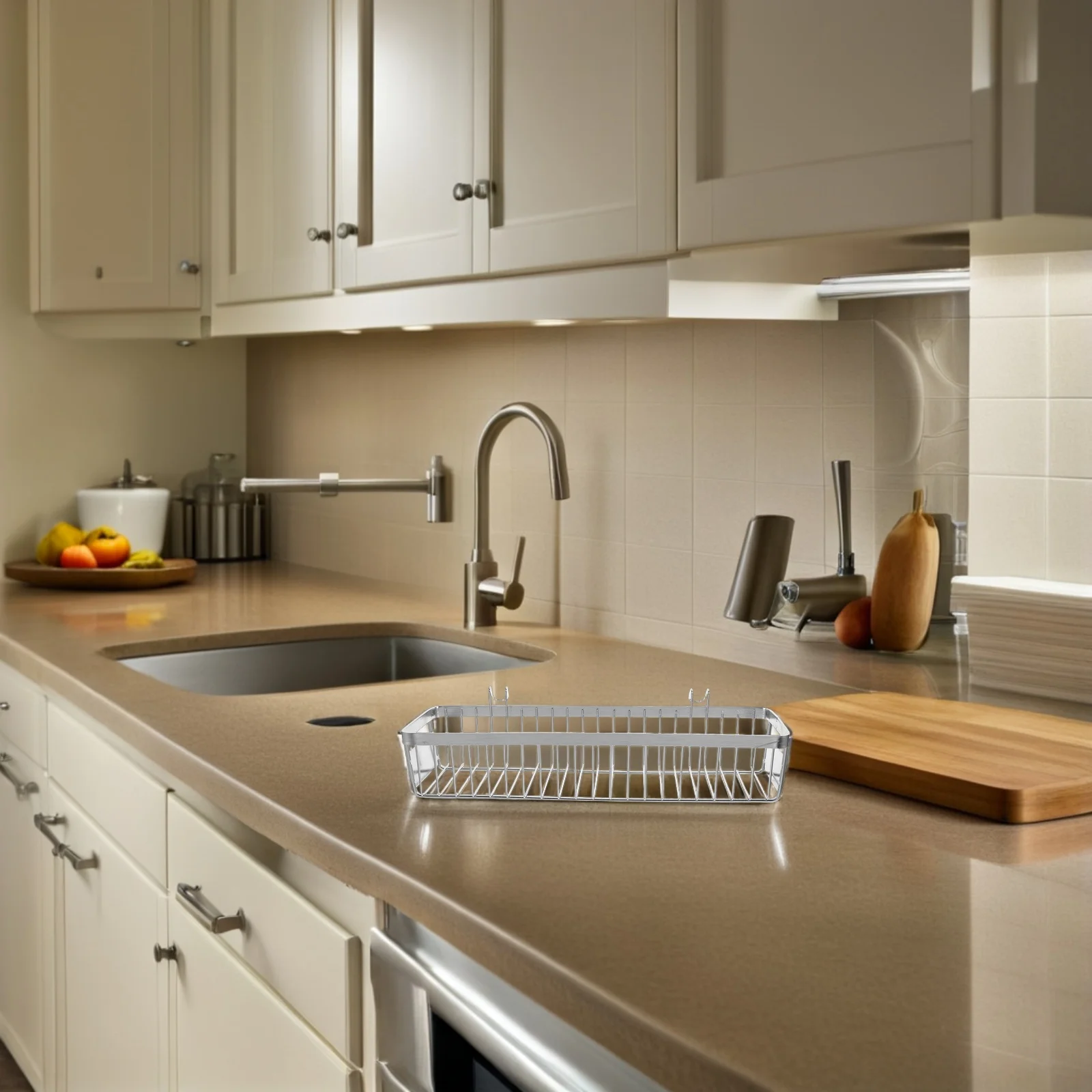 

Stainless Steel Kitchen Utensil Holder Dishwasher Chopstick Basket Space Saving Cutlery Storage Rack Multi-Functional Silverware