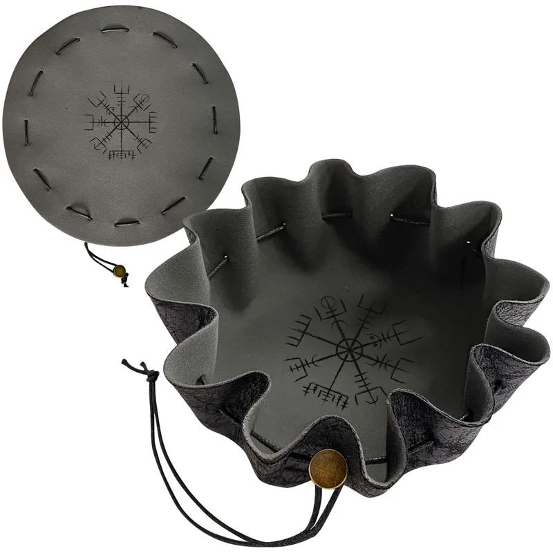 

Новый лоток для игральных костей из искусственной кожи, сумка для игровых костей на шнурке, сумка для хранения ювелирных изделий, складная подвесная сумка, подарок для друзей