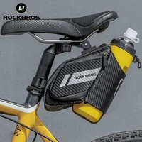 ROCKBROS-bolsa trasera para bicicleta, bolsa trasera para bicicleta con capacidad de 1L, impermeable, reflectante, para asiento de sillín de bicicleta de montaña y carretera, bolsas traseras para ciclismo