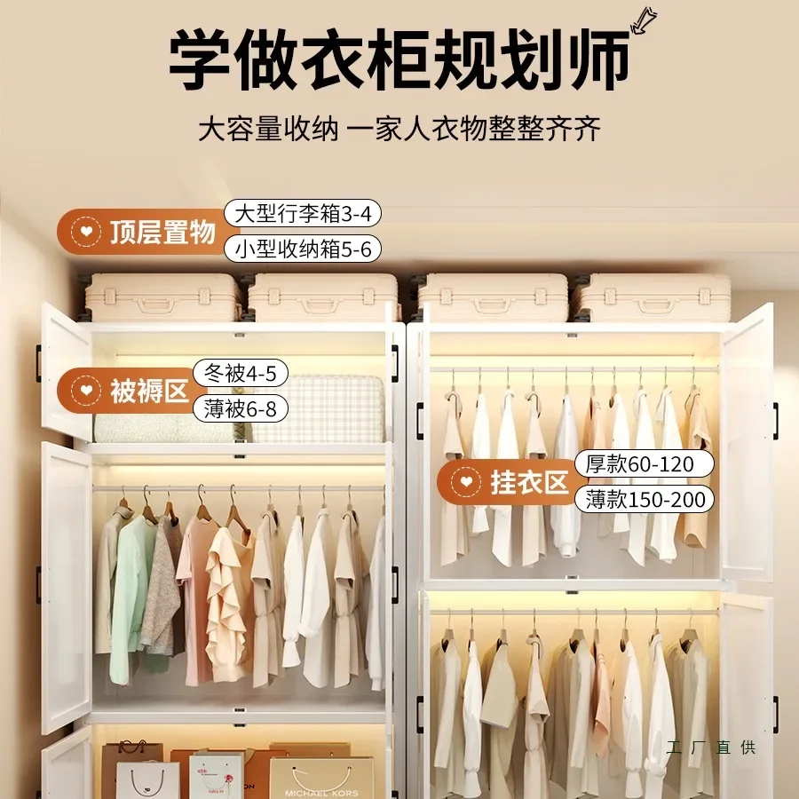 

Стальной шкаф для спальни, бытовой, усиленный, из кованого железа, простой, для хранения, мебель для дома.