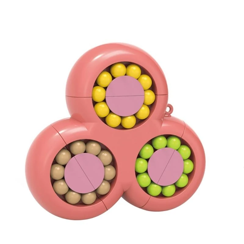 R6FD Fingertip Puzzle Bean Cube Colorful Beads Toy Novelty Gift for Office Children