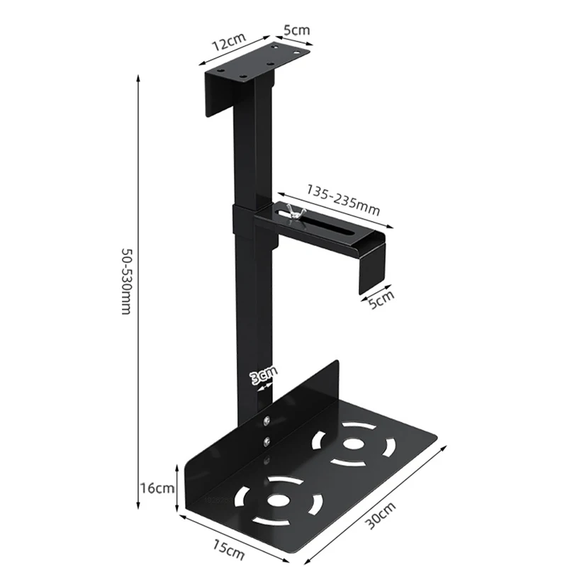 Imagem -06 - Suporte Universal do Case do pc sob a Mesa Largura Lateral da Parede Altura Ajustável Suporte do Processador Central Cabide Mainframe Suporte da Caixa do Anfitrião