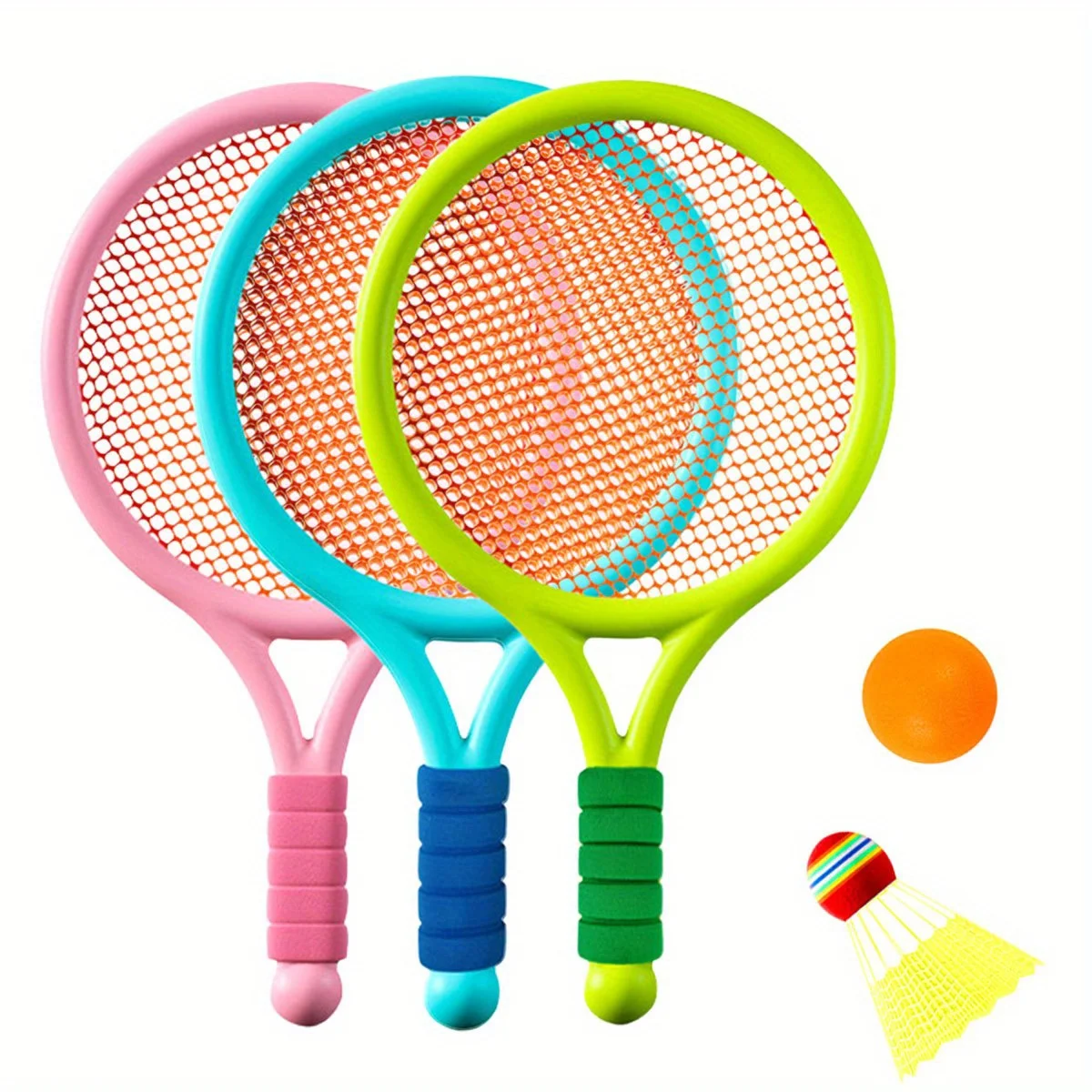 4Pcs 2 In 1 Elastic Racket And Ball Set, Badminton Table Tennis Combo With 2 Balls, Fun Outdoor Indoor Activity ZSY