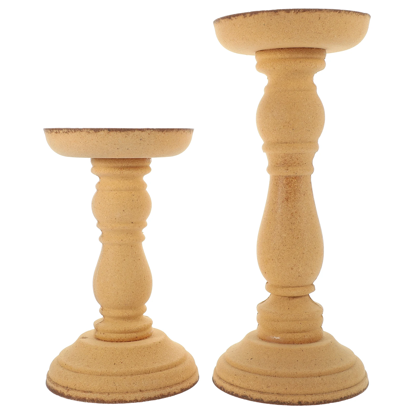 

2pcs Wooden Holders Rustic Tealight Pillar Candlestick Natural Wood Tea Light Holder For Home Decor Table Centerpieces