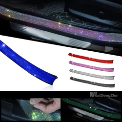 1PC Car Anti-Collision Tape Car Door Threshold Protector Diamond Rhinestone Stickers Strip Colorful Car Interior Accessories