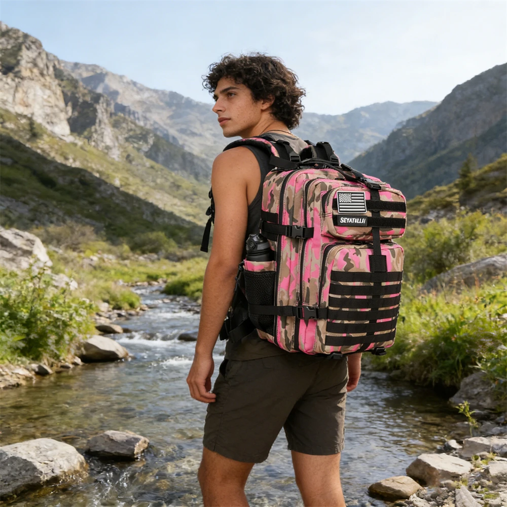 45L Tactical Backpack 3P Bag 3 Days Assault Outdoor Backpack Waterproof Climbing Rucksack Camping Hiking Hunting Mochila Bag