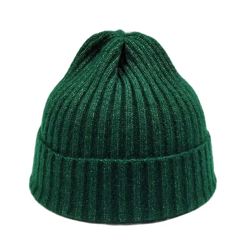 Winter Cap Knit Hat for Men Women Striped Shape Beanies Dark Green Black Blue Yellow