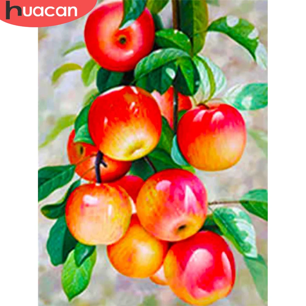 HUACAN 5D DIY Diamond Painting Apple Picture Of Rhinestone E