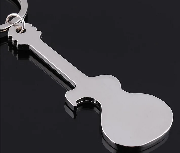 Hot new product glossy guitar Key Chain music keyChain Car creative metal car KeyRing Corkscrew key chain Best gifts K4887