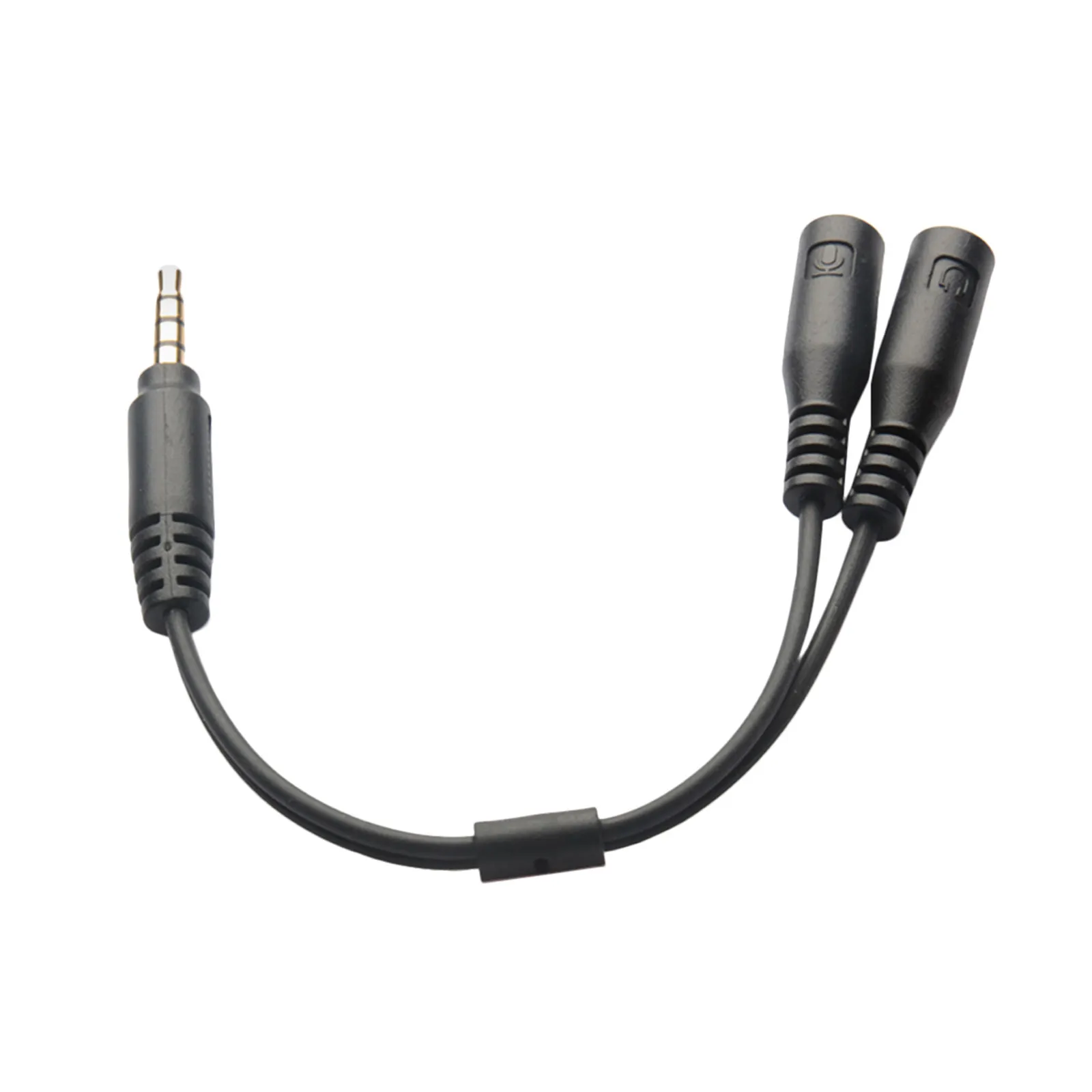 4-Pole 3.5mm Combo Jack Splitter Adapter Converts Single Port to Separate Headphone Mic Ports Y Audio Cable for