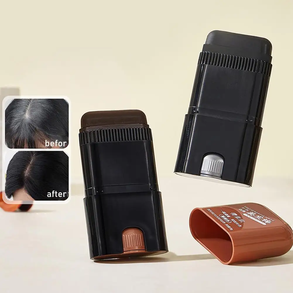 عصا شعر سريعة اللمس محمولة سهلة التنظيف عصا صبغ فورية للسفر إلى المنزل جميع أنواع الشعر فرشاة صبغ الشعر D4Q2