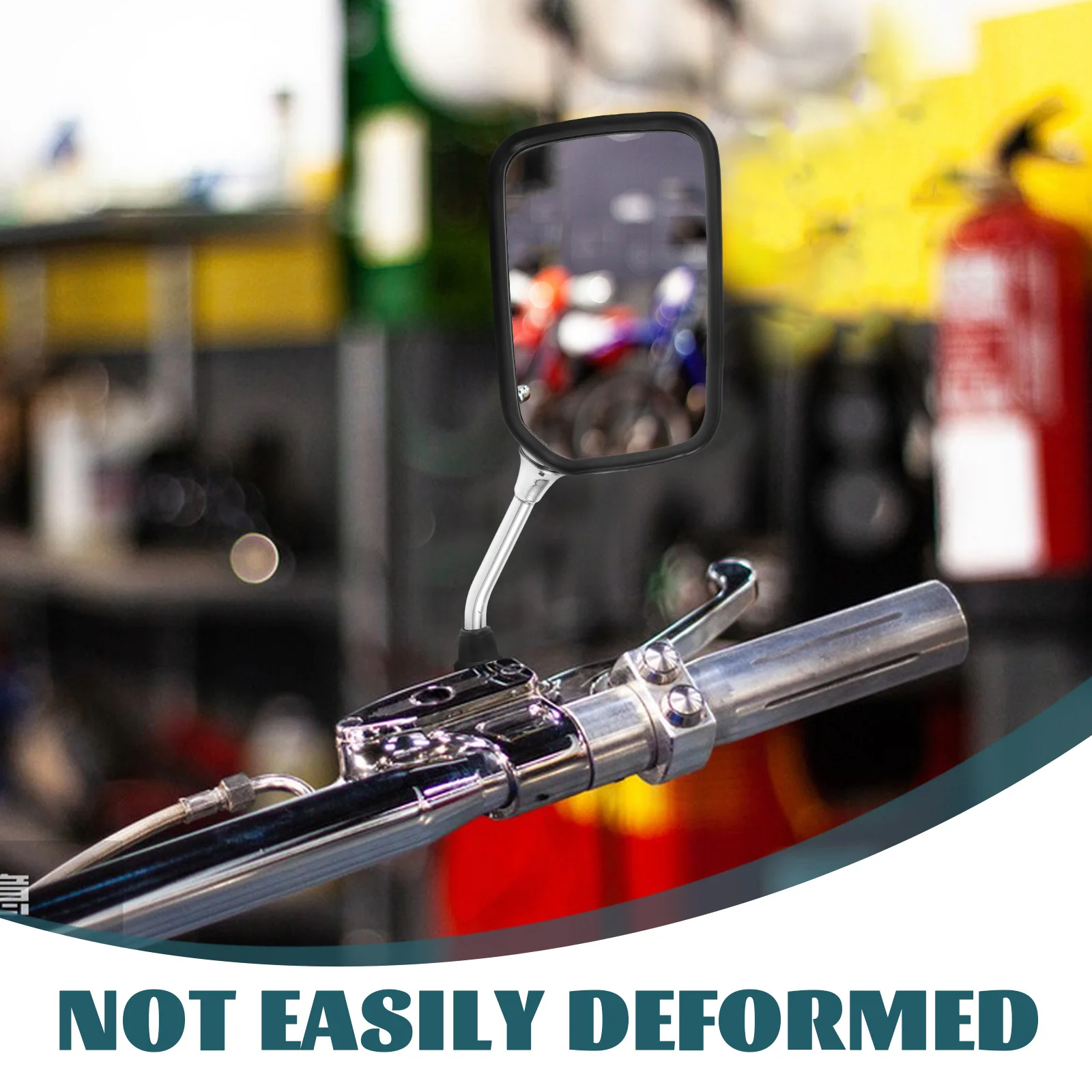 1 زوج دراجة نارية مرآة الرؤية الخلفية 10 مللي متر محدب عاكس سطح العالمي المقود جبل رؤية واسعة السلامة قابل للتعديل دائم #5